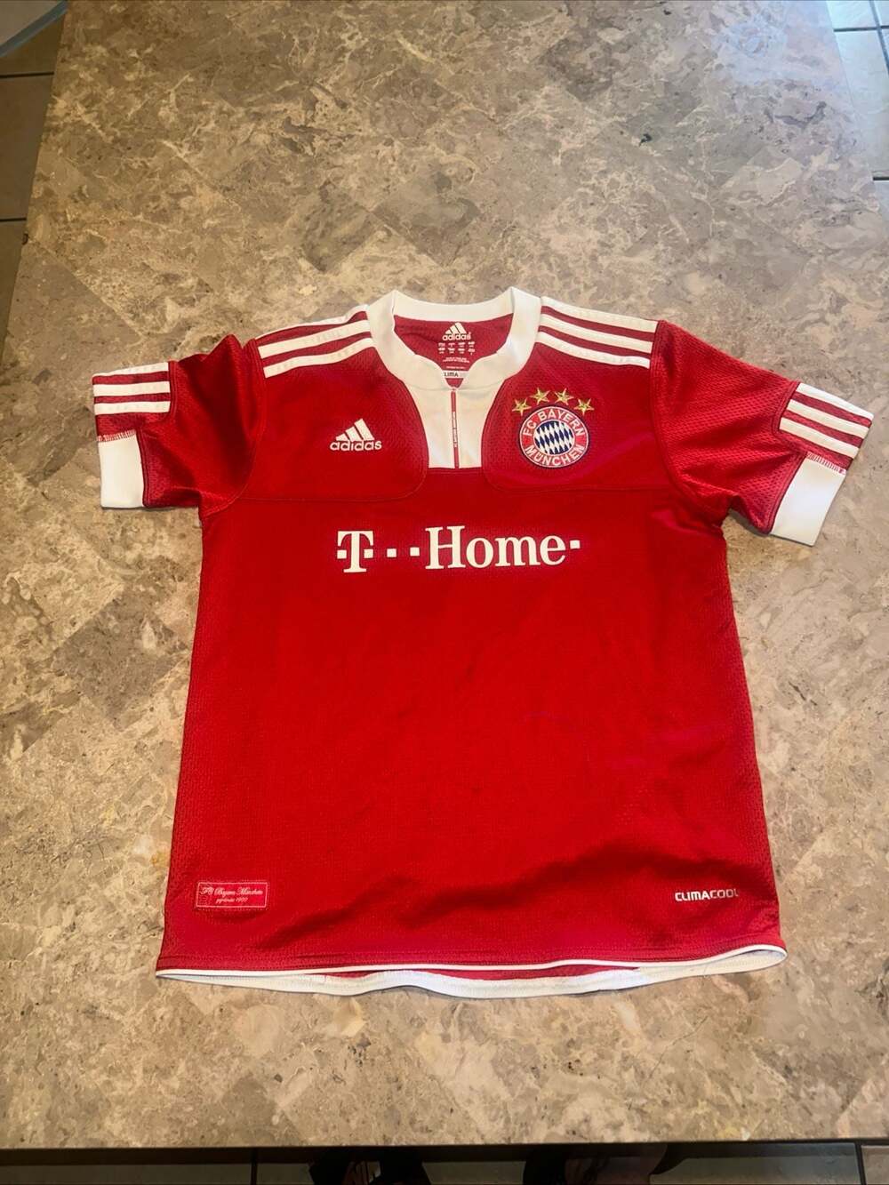 Vintage Adidas 2009-2010 FC Bayern Munchen Home Soccer Jersey 9-10 Y